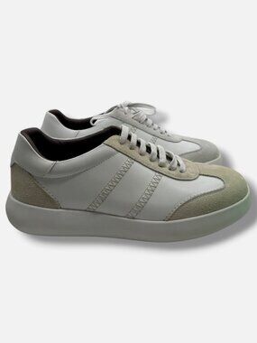 Brioni Men's White New Cassette Mixed Leather Sneakers Shoe Size 8